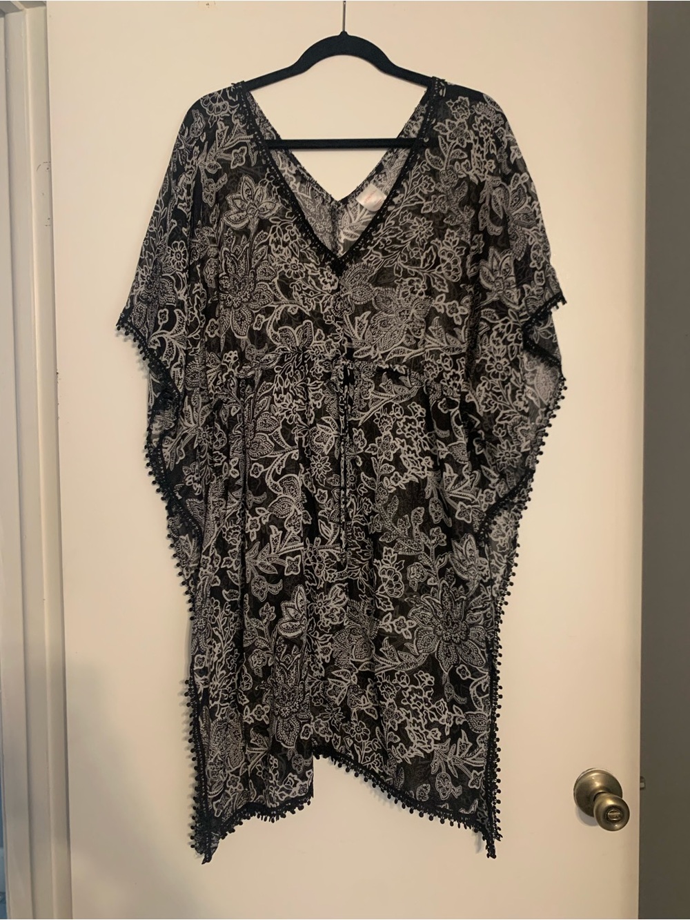 Black and White Floral Cover-Up